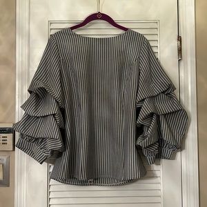 Brand new with tags Gracia stripe balloon sleeve blouse